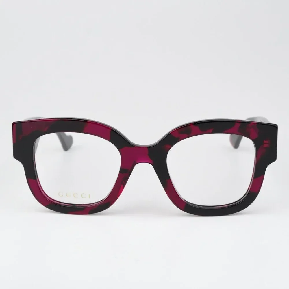 NEW Gucci GG1423O 003 Fuchsia Havana Women Square Eyeglasses GG 1423O